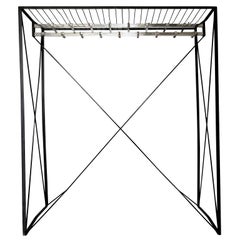 Armario Perchero Roland Rainer, Viena, Hierro Negro Níquel, 1956