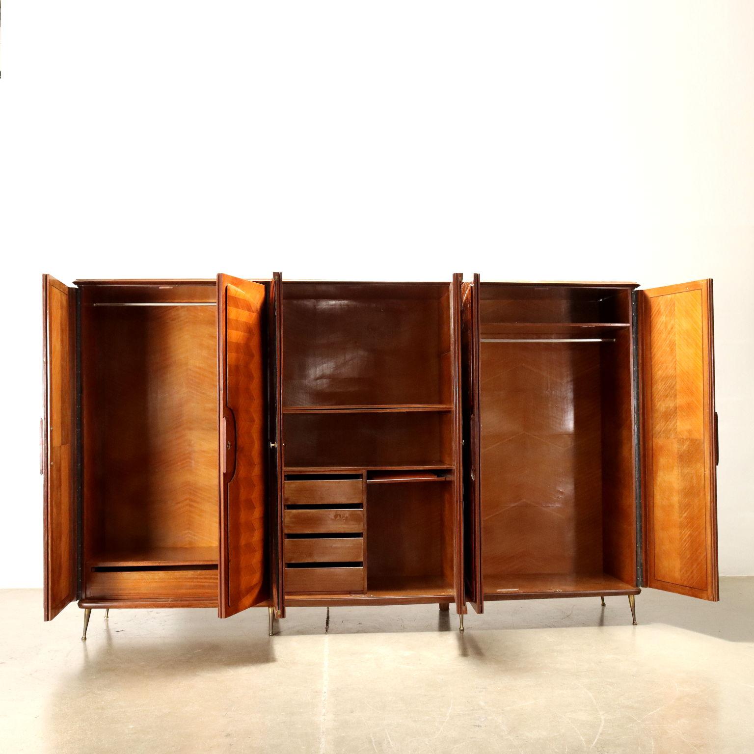 Mid-Century Modern Wardrobe Exotic Wood, Italy, 1950s