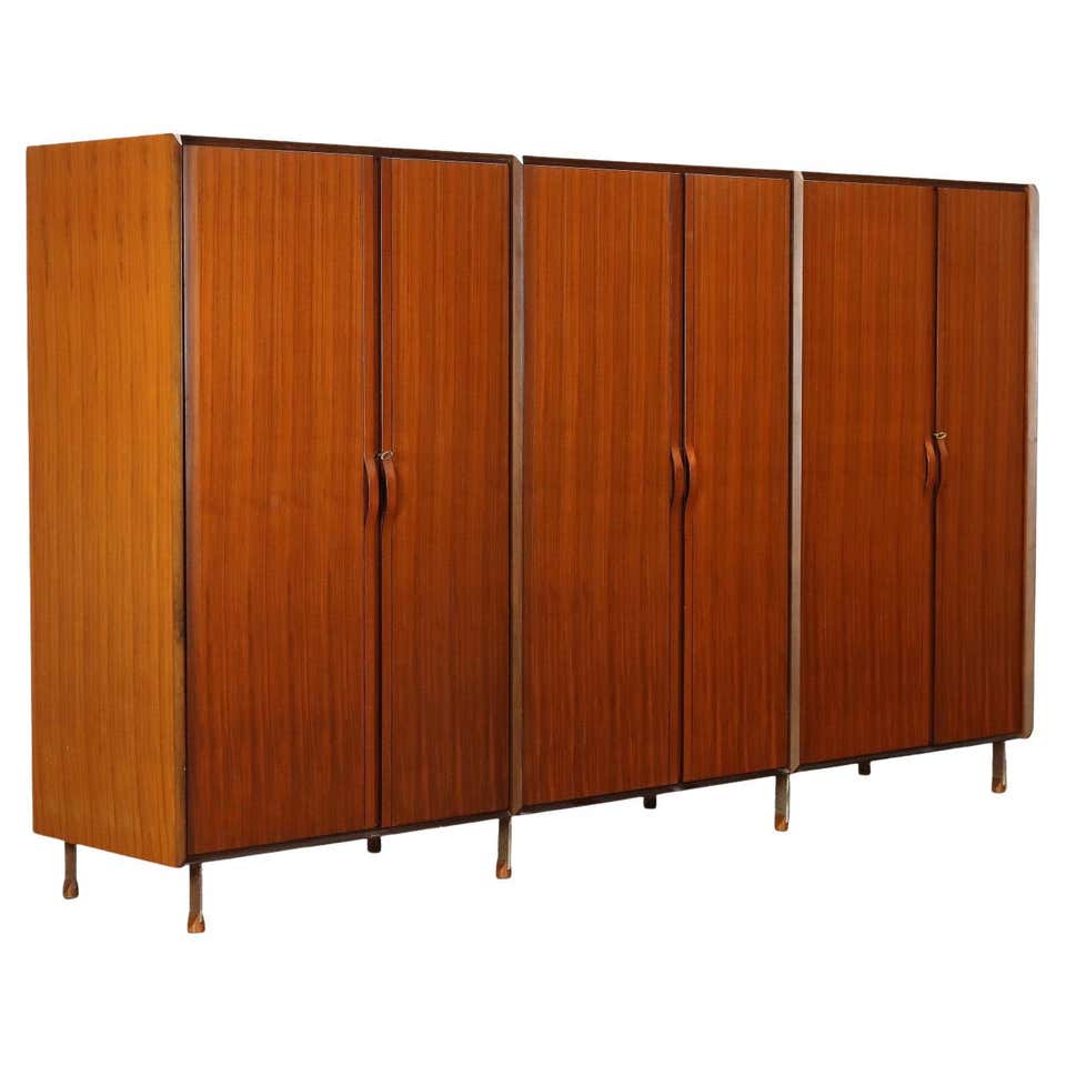 Vintage Mahogany Veneer Wardrobe, 1950s at 1stDibs | 1950s wardrobe