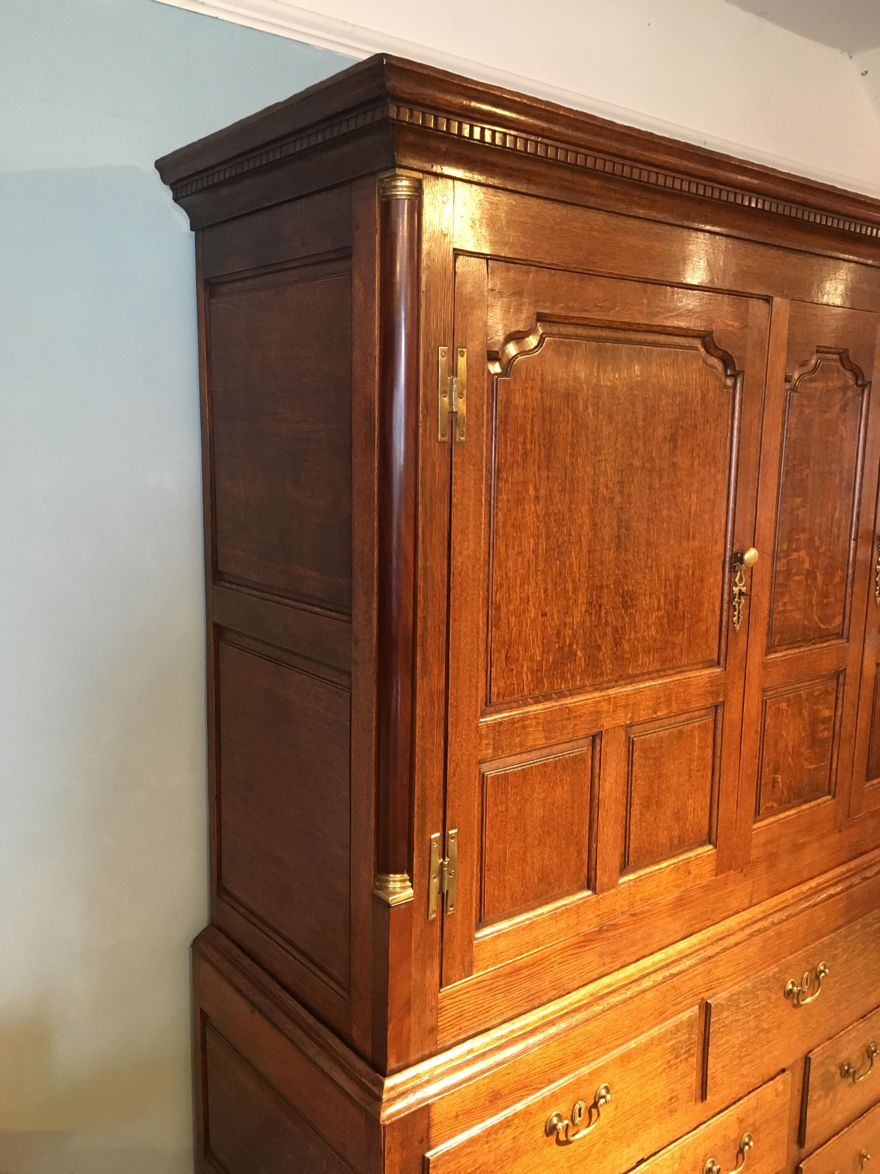Wardrobe, Hall Cupboard 18th Century Oak 9