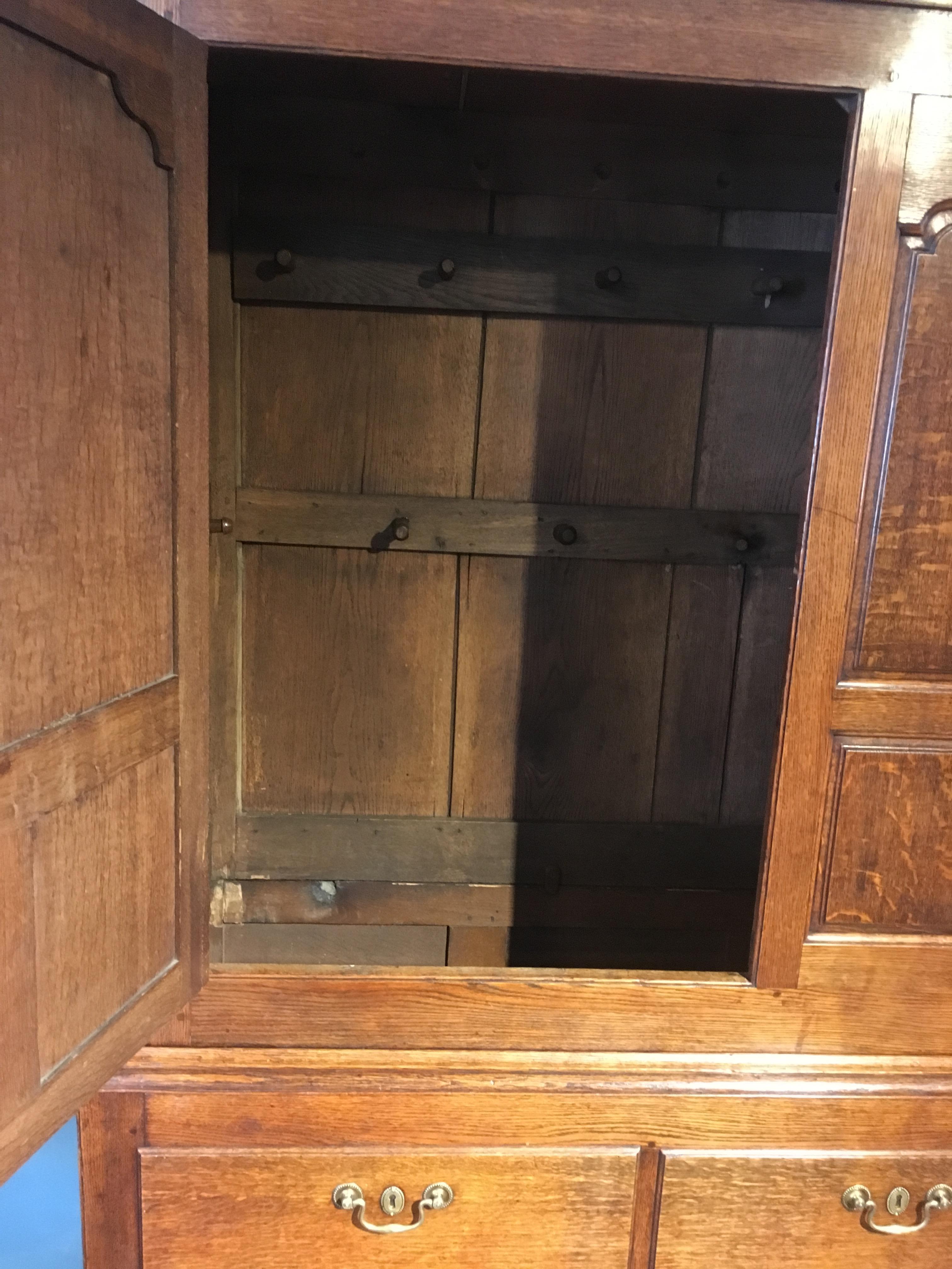 Wardrobe, Hall Cupboard 18th Century Oak 4