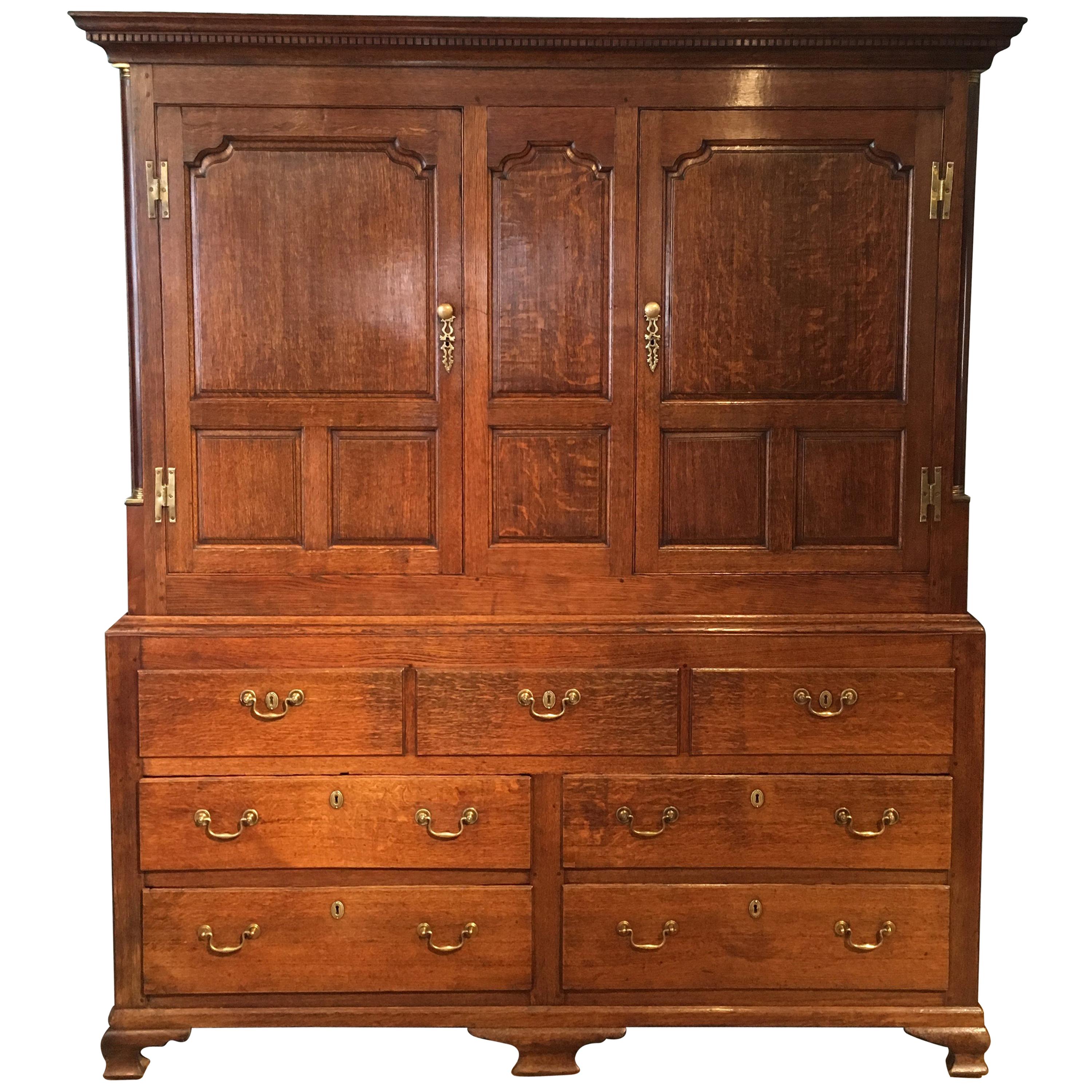 Wardrobe, Hall Cupboard 18th Century Oak