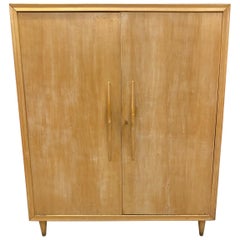 Wardrobe in Stained Beech, circa 1950 in the Style of Gérard Guermonprez