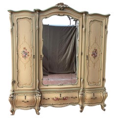 Wardrobe Lacquered and Painted in Baroque Style, 1910