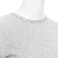 WARDROBE NYC grey cotton blend crew neck long sleeve ribbed top S