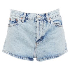 WARDROBE NYC  Stein waschen blau Leder Tag Mitte Denim Shorts 26"