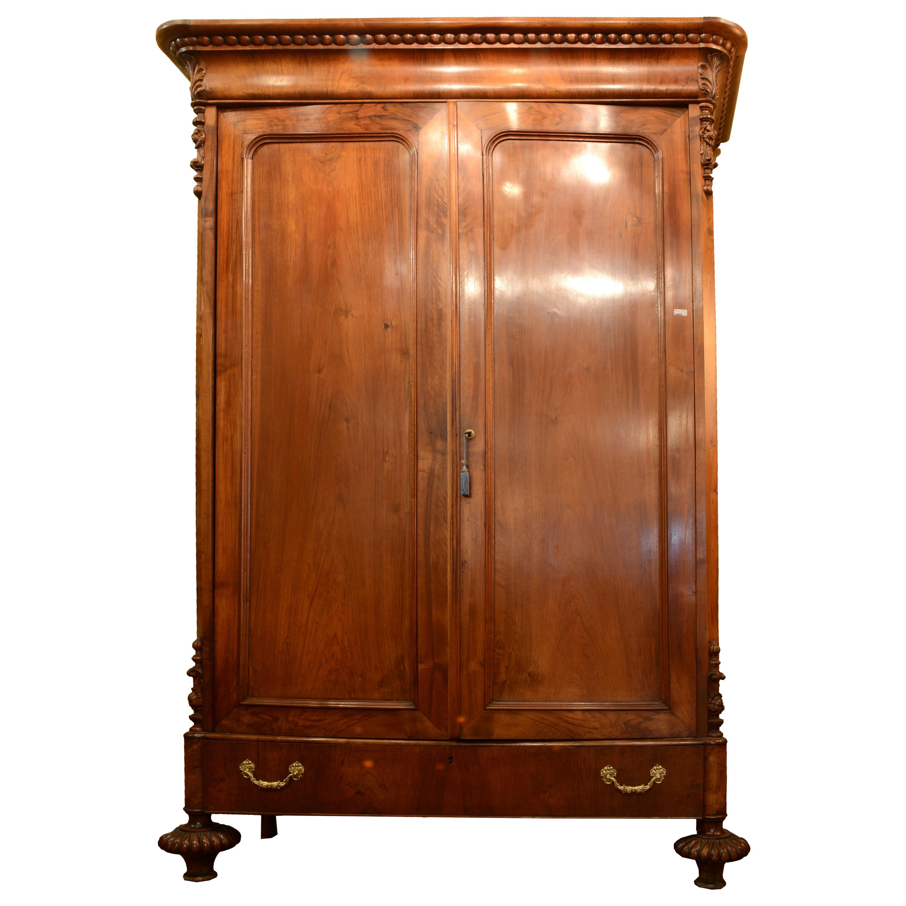 Wardrobe or Closet, Walnut, Metal, 19th Century at 1stDibs | metal ...