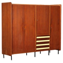 Wardrobe Teak Veneer, Italy, 1960s