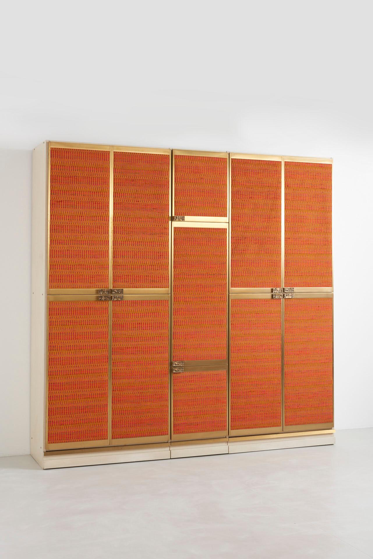 Wardrobe with Bronze Handles, Luciano Frigerio For Sale 9