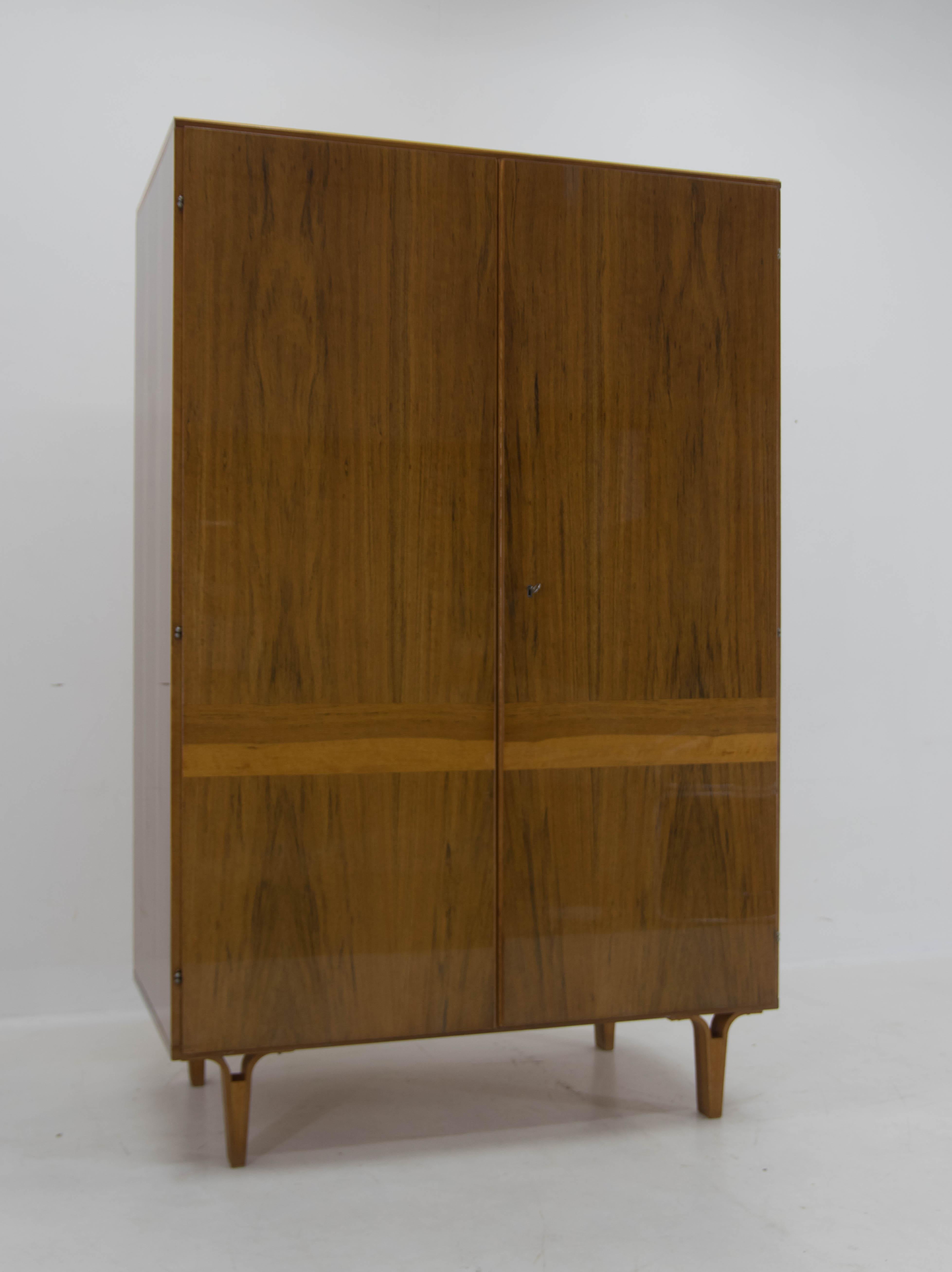 Wardrobe with Shelves in High Gloss Finish by Mezulanik for Novy Domov, 1970s 6