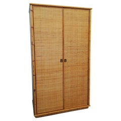 Vintage Wardrobe with Two Doors in Bamboo and Rattan from Dal Vera