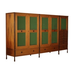 Wardrobe Wood and Teak Veneer Vintage, Italy, 1960s