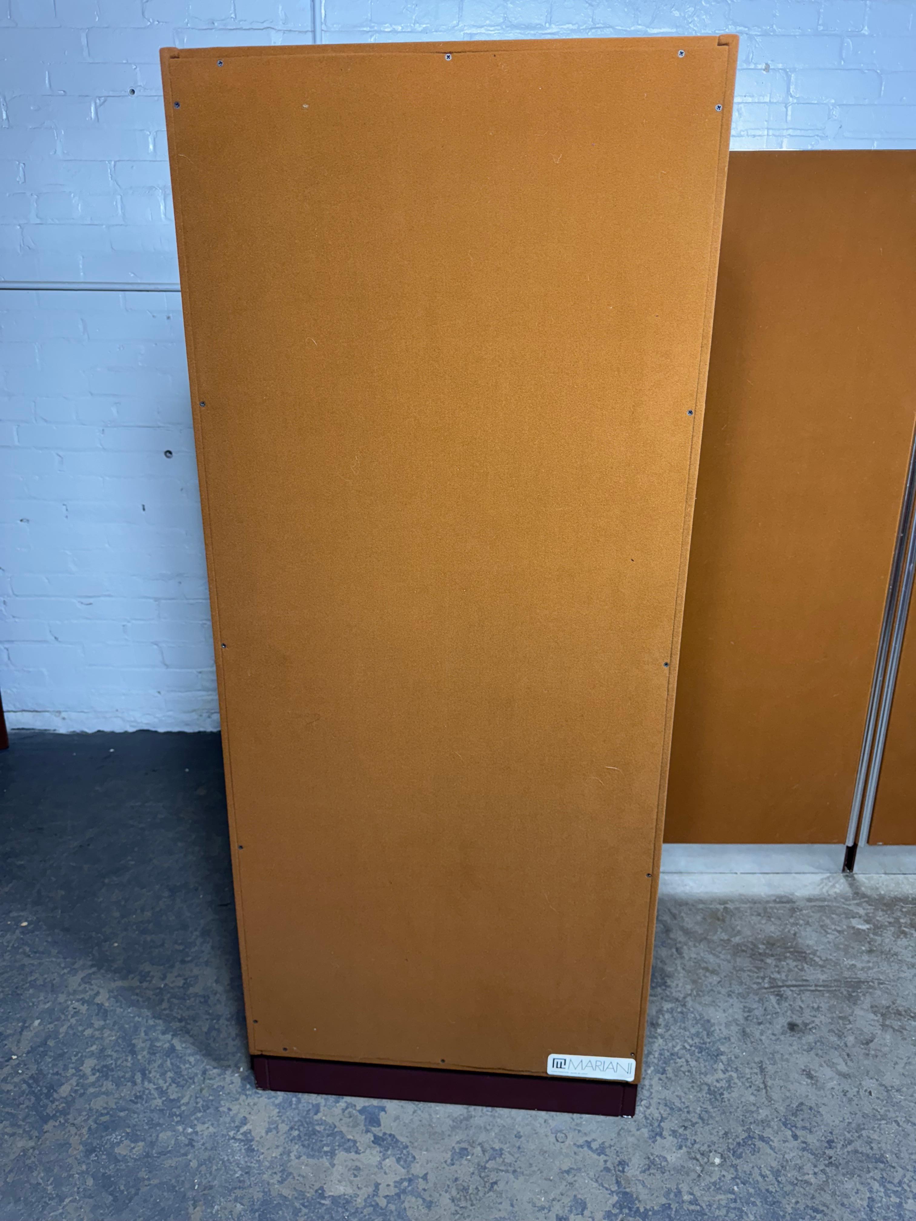 Leather Wardrobes/ Pumpkin Suede by I4mariani  Guido Faleschini, Italy, 1960s, Set of 3 For Sale