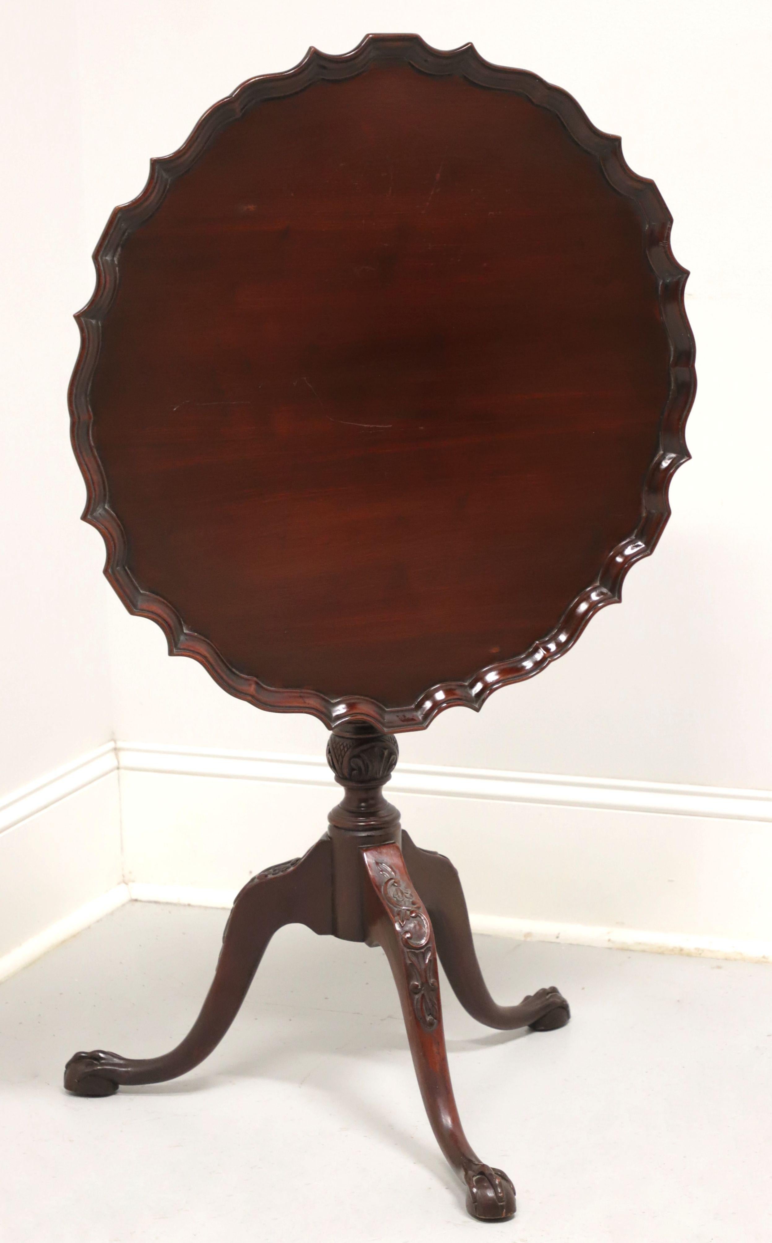 American WARE & CO Collectors Group Antique Mahogany Chippendale Tilt-Top Pie Crust Table For Sale