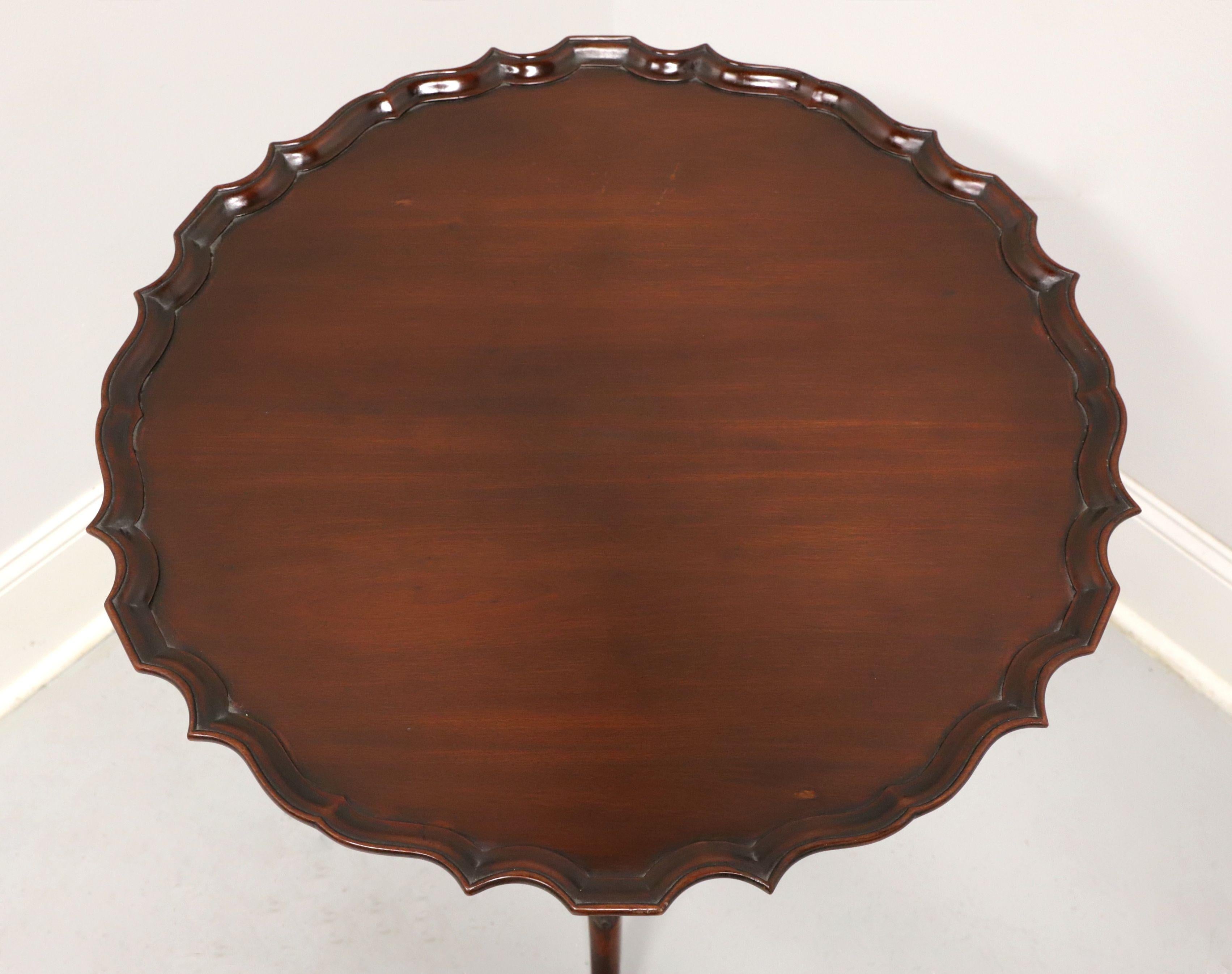 20th Century WARE & CO Collectors Group Antique Mahogany Chippendale Tilt-Top Pie Crust Table For Sale