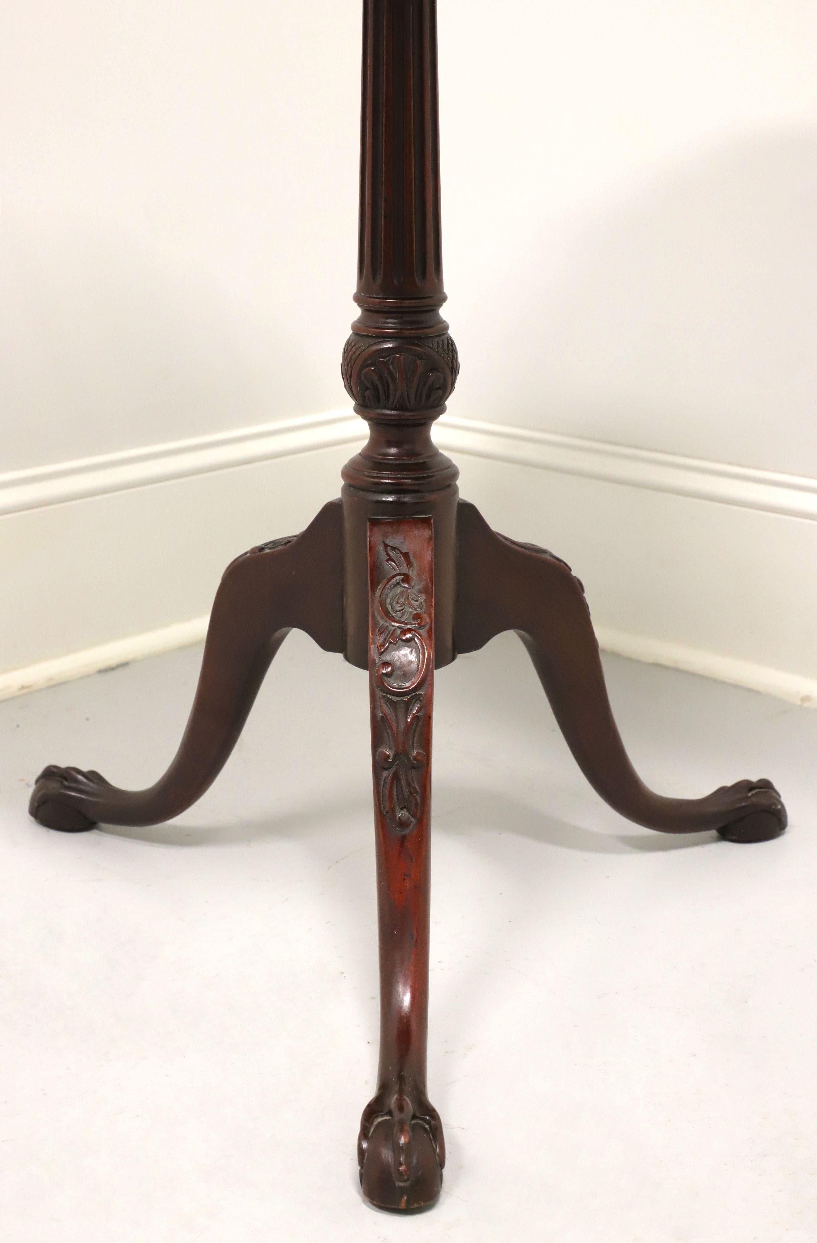 Brass WARE & CO Collectors Group Antique Mahogany Chippendale Tilt-Top Pie Crust Table For Sale