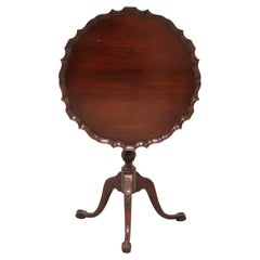 WARE & CO Collectors Group Retro Mahogany Chippendale Tilt-Top Pie Crust Table