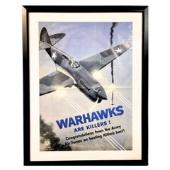 "Warhawks Are Killers!" Vintage WWII U.S. Army Air Force Poster, 1943