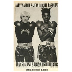 Warhol Basquiat Publicité pour la boxe Shafrazi:: 1985
