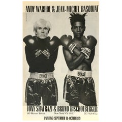 Vintage Warhol Basquiat Shafrazi Boxing Advertisement, 1985