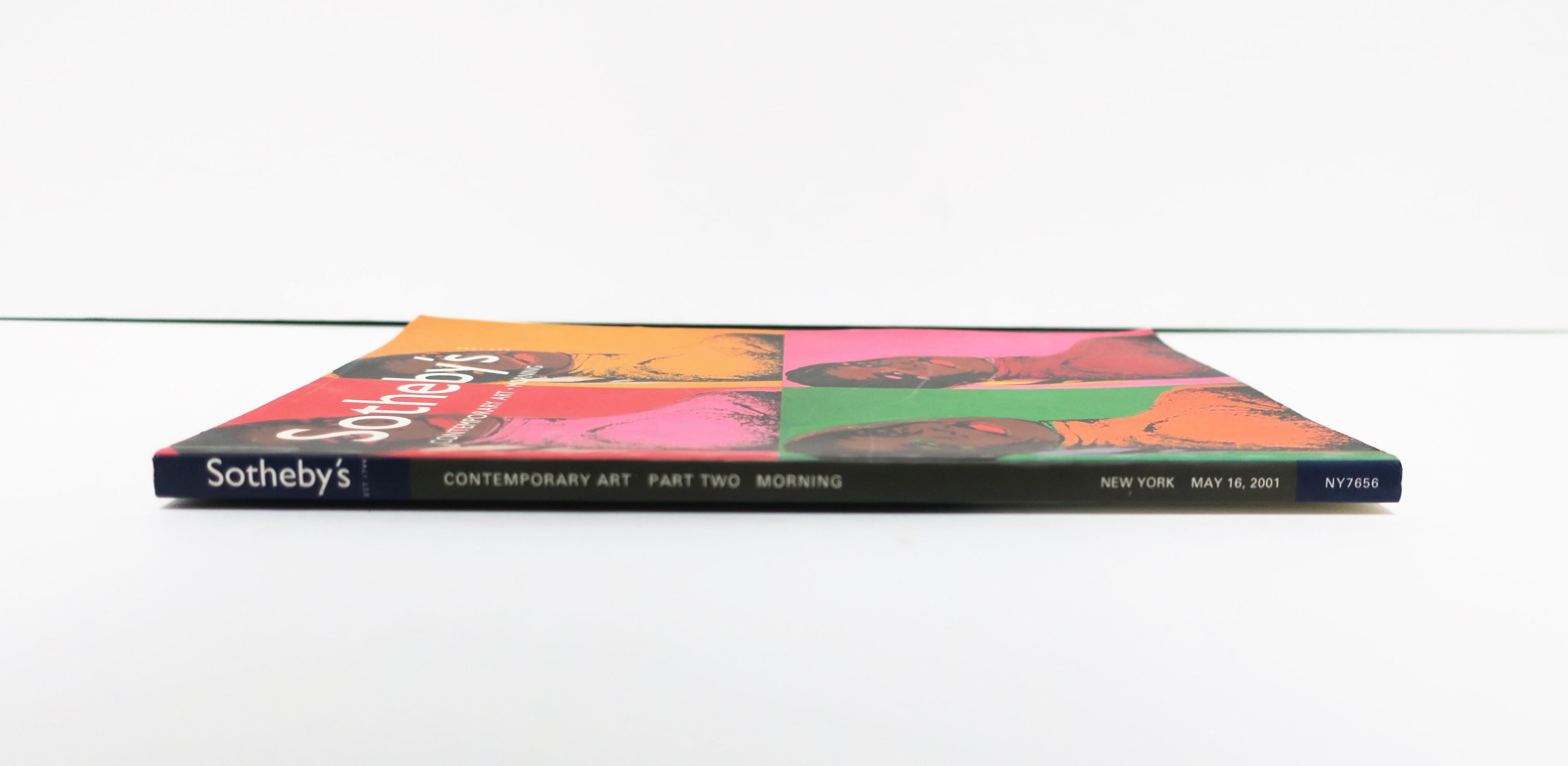 Paper Warhol Cover Contemporary Art Sotheby's New York Catalog Book, 2001 For Sale