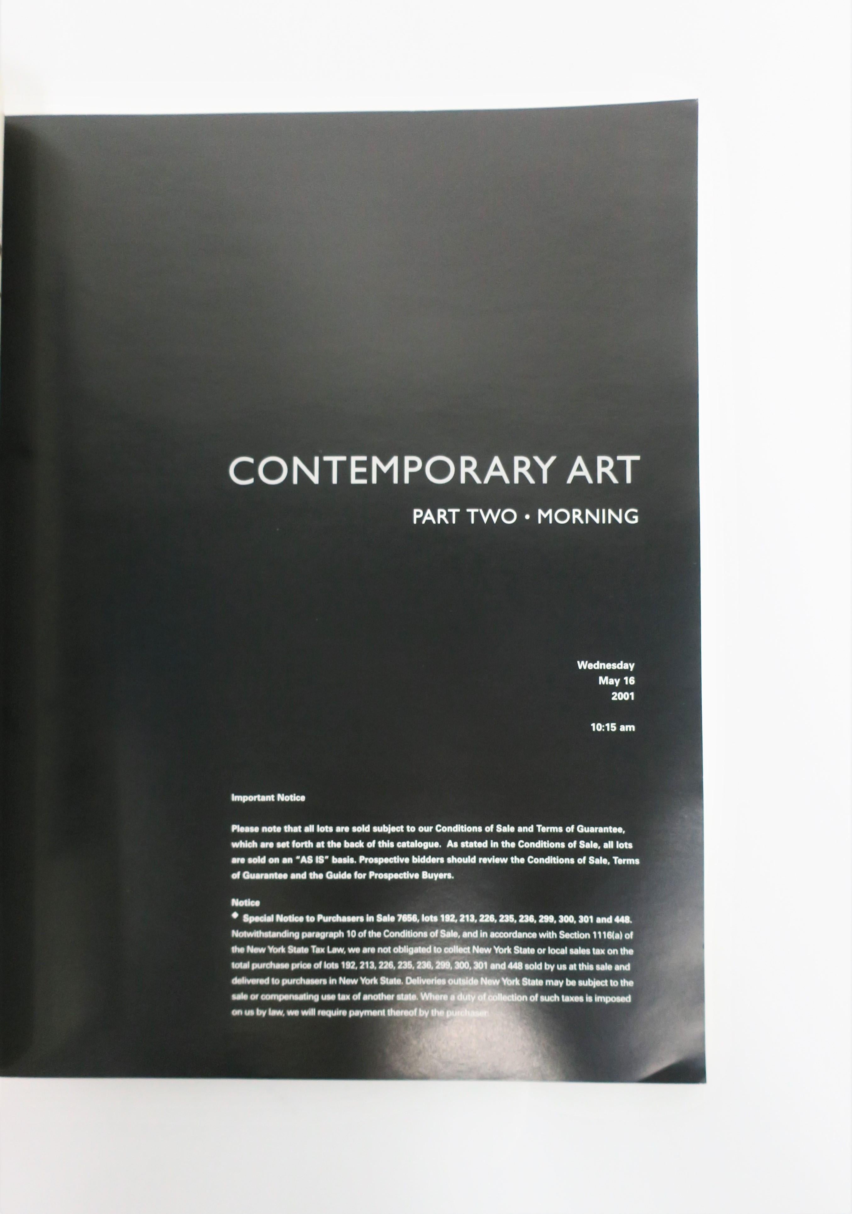 Warhol Cover Contemporary Art Sotheby's New York Catalog Book, 2001 For Sale 1