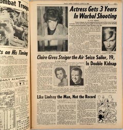 "Warhol Gun Gal Draws 3 Years!" Warhol Newspaper