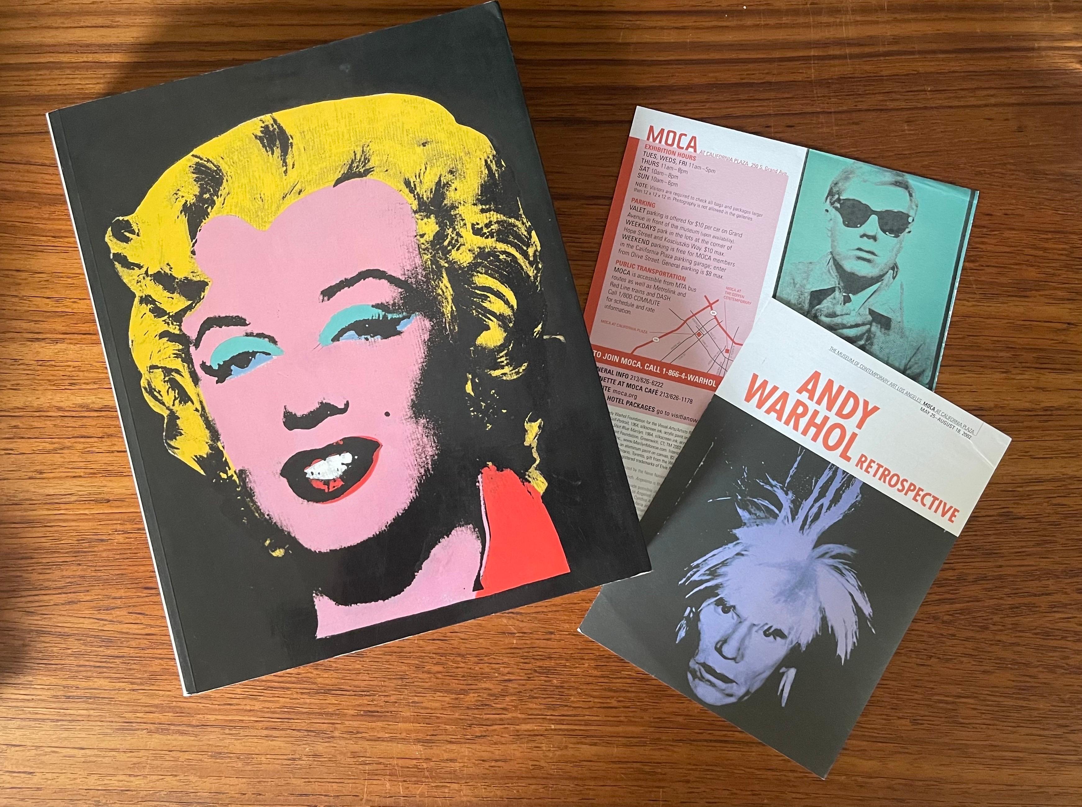 Mid-Century Modern Warhol Retrospective Art Book and Exhibit Programs Moca LA 2002 For Sale