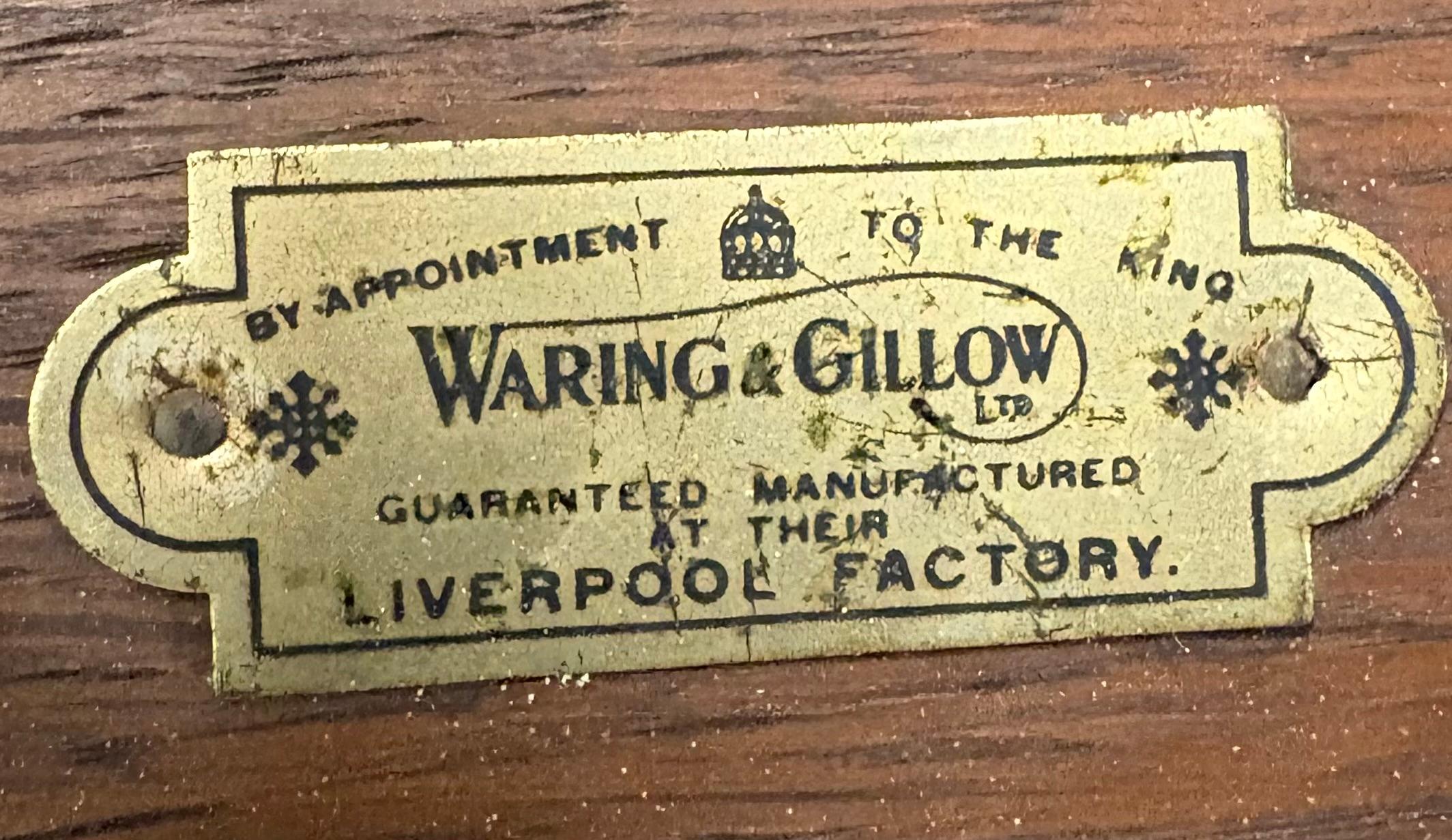 Waring and Gillow Signierter getäfelter Tisch mit Schublade, CIRCA 1920 im Angebot 6