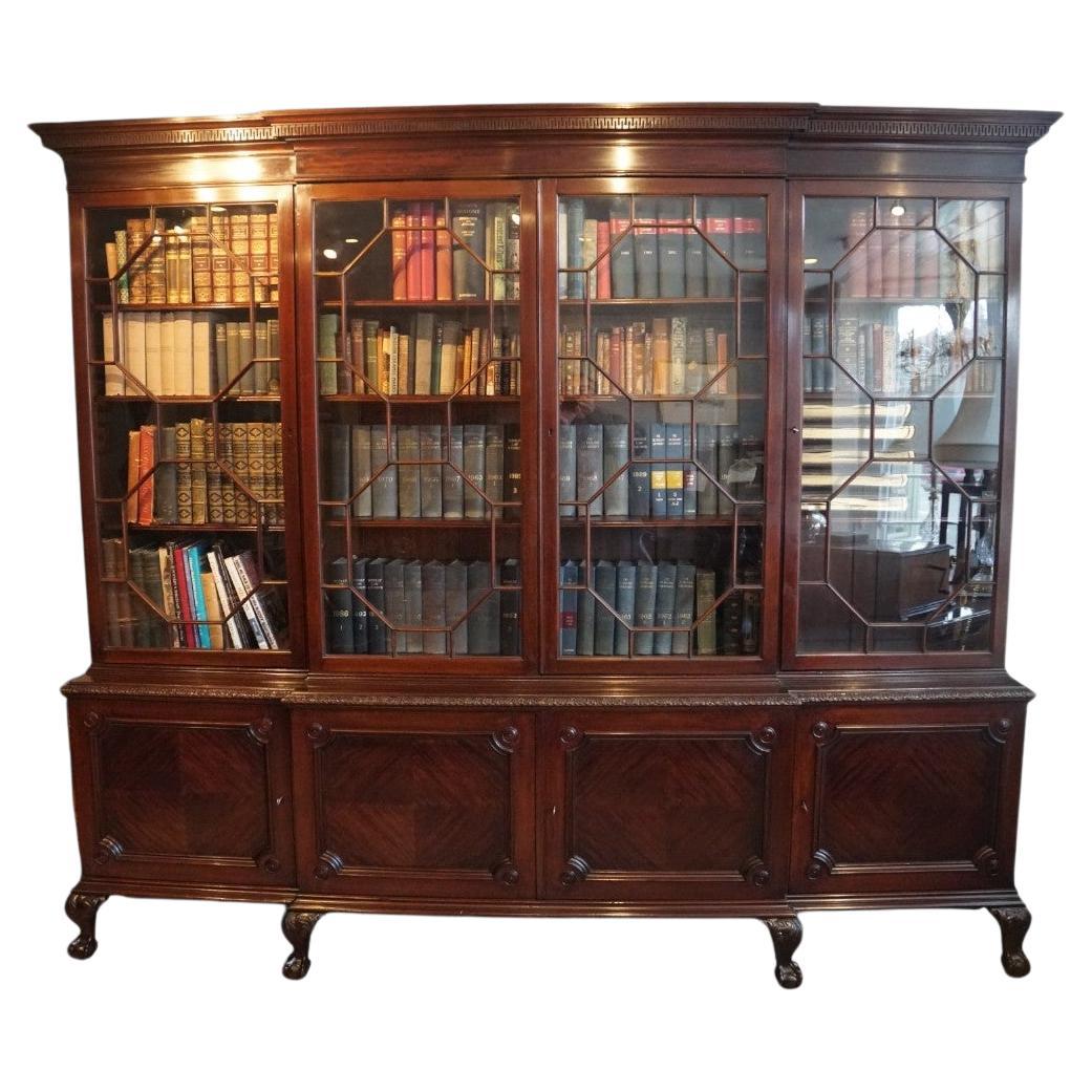 Waring and Gillows breakfront bookcase  For Sale