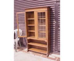 Waring & Gillows attr, Arts & Crafts Oak Bookcase with Ebony & Fruitwood Inlays