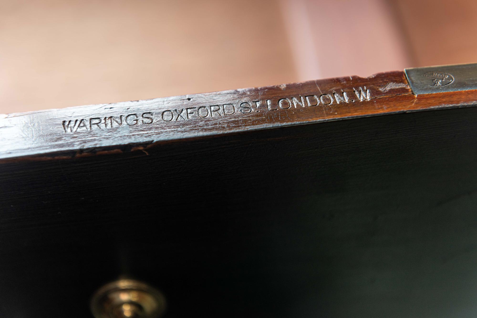 19th Century Waring & Gillows Glazed Ebonised Mahogany Bookcase