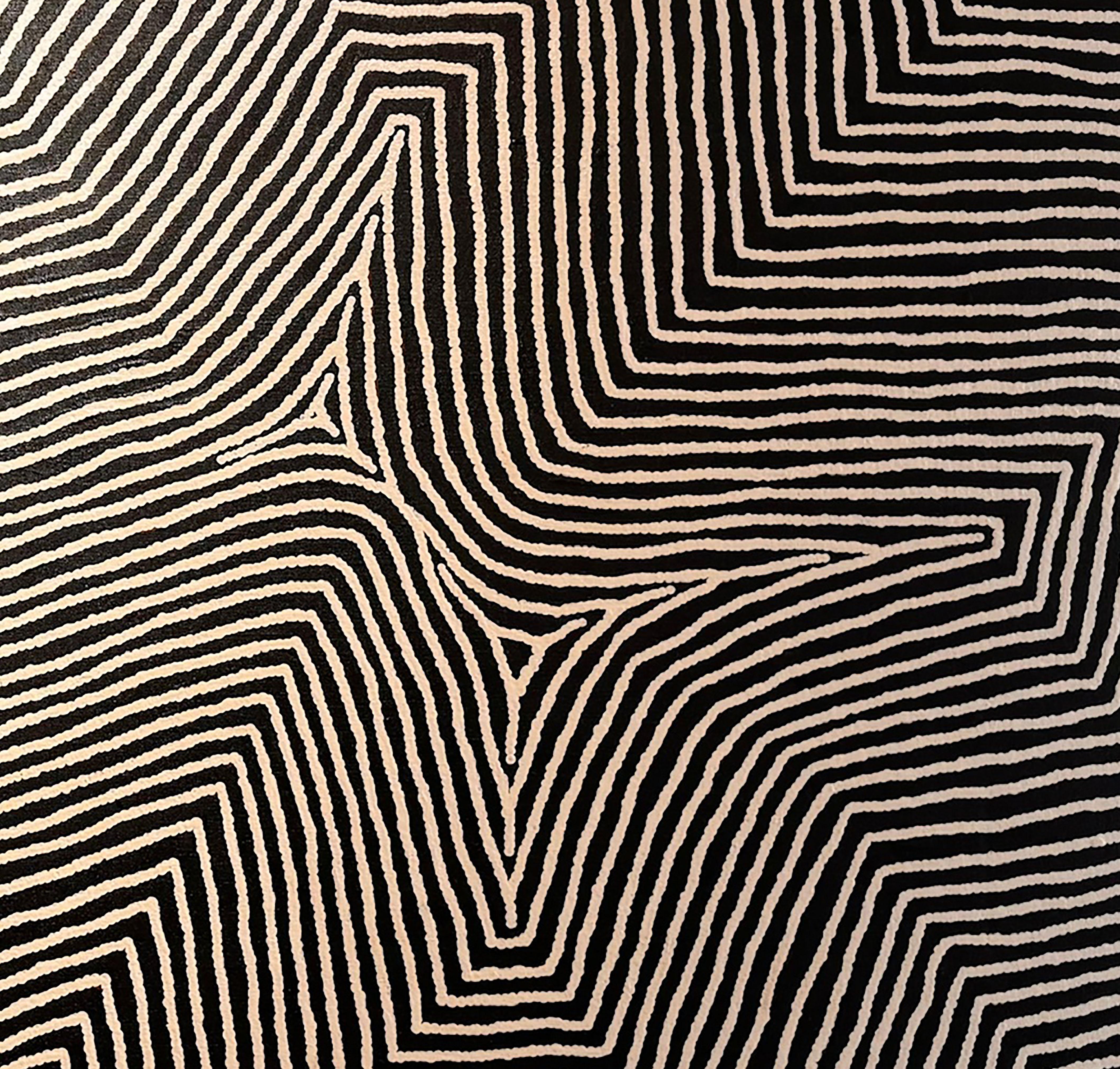 Tingari - Landscape Painting Nero di Warlimpirrnga Tjapaltjarri