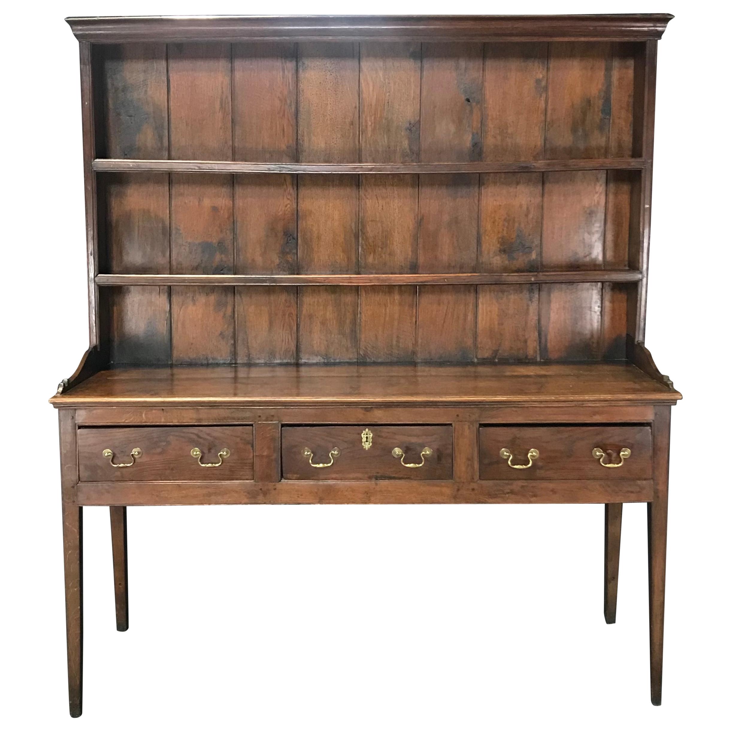 Antique English Oak TwoPiece China Cupboard at 1stDibs