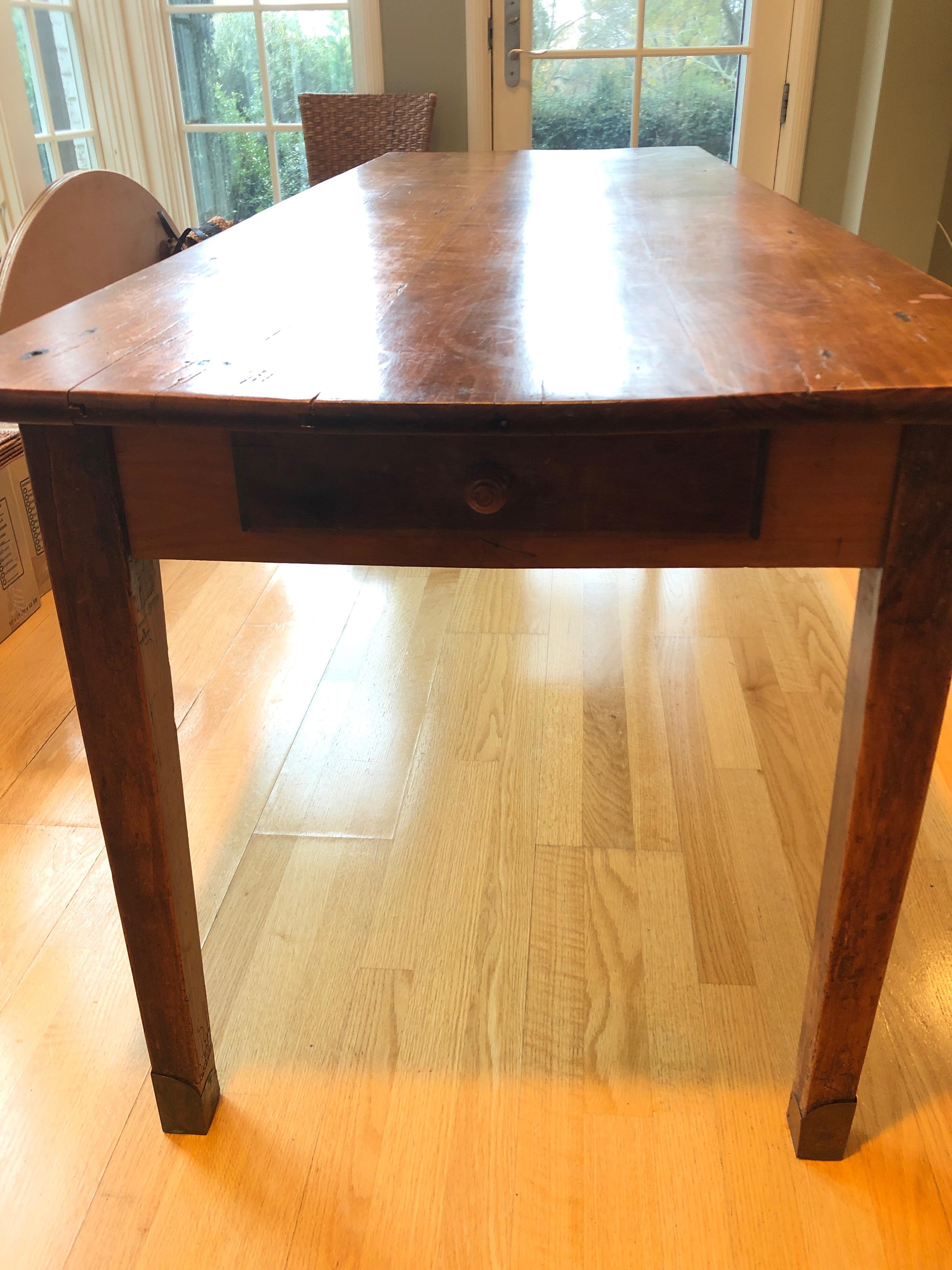 Warm and Friendly 19th Century Elegant Country Cherry Farm Table 5