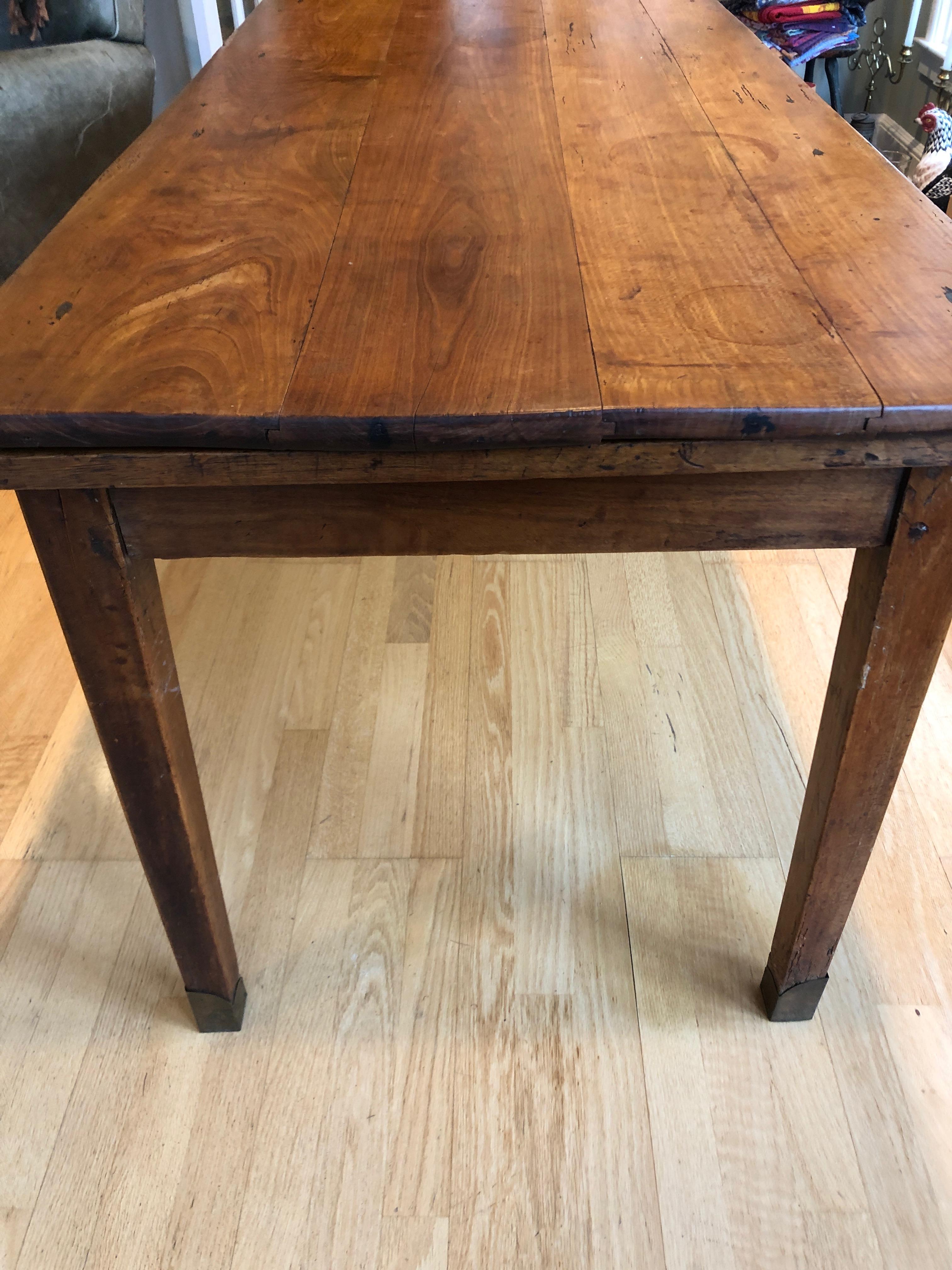 Warm and Friendly 19th Century Elegant Country Cherry Farm Table 1