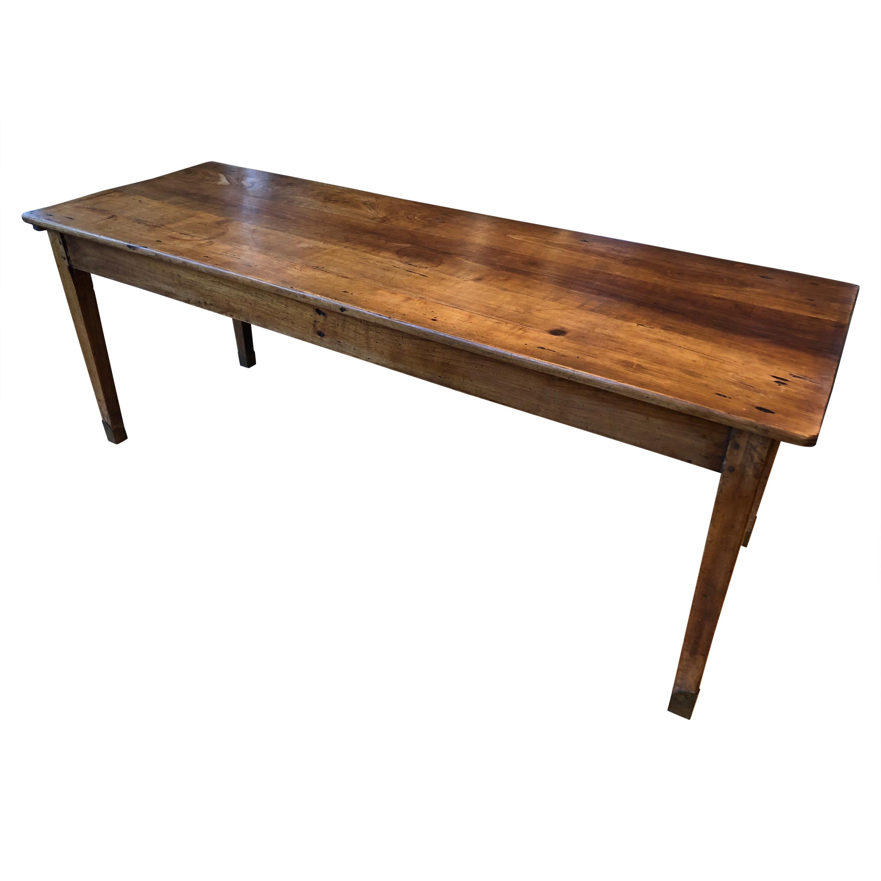 Warm and Friendly 19th Century Elegant Country Cherry Farm Table