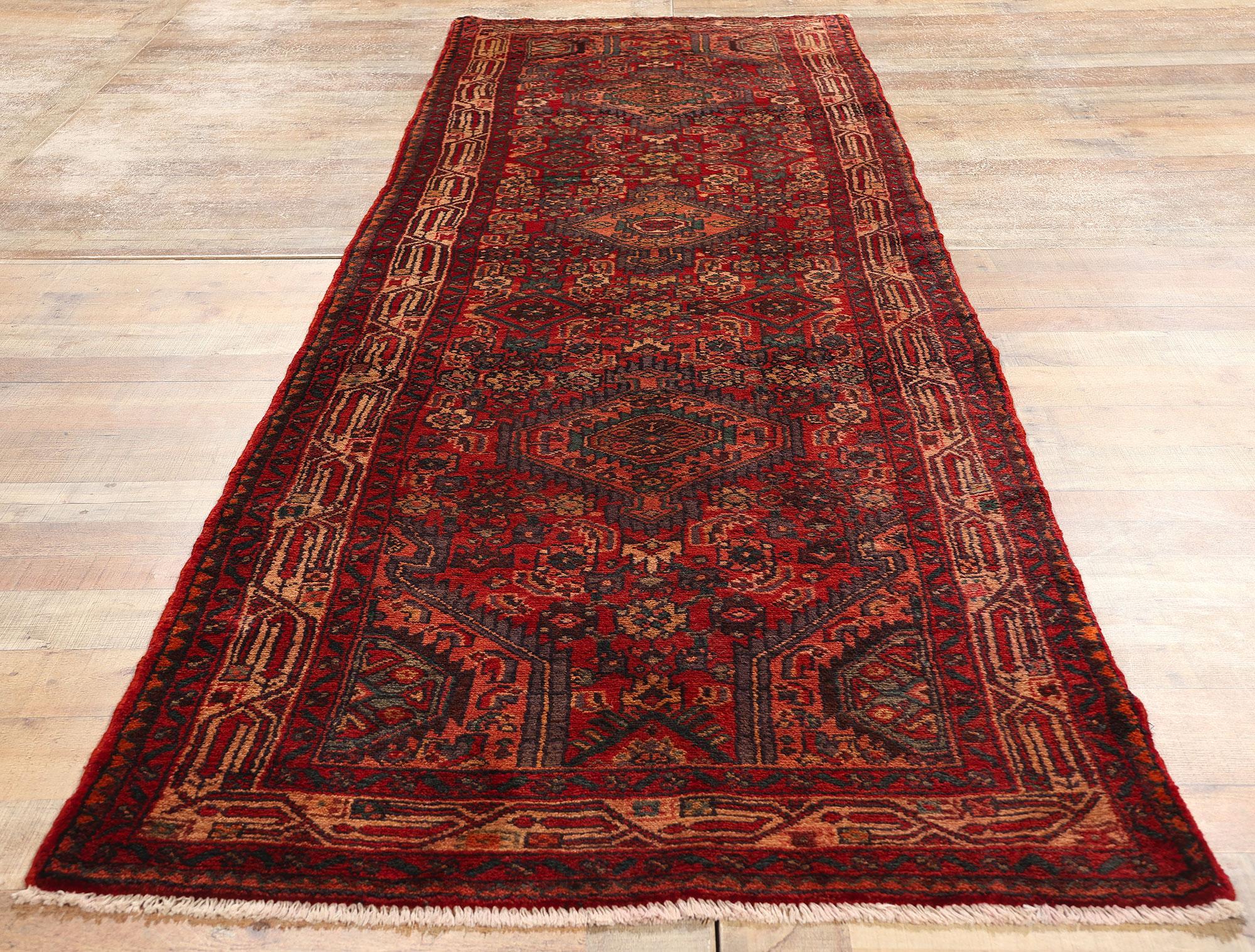 Vintage Persian Hamadan Rug Carpet Runner For Sale 2