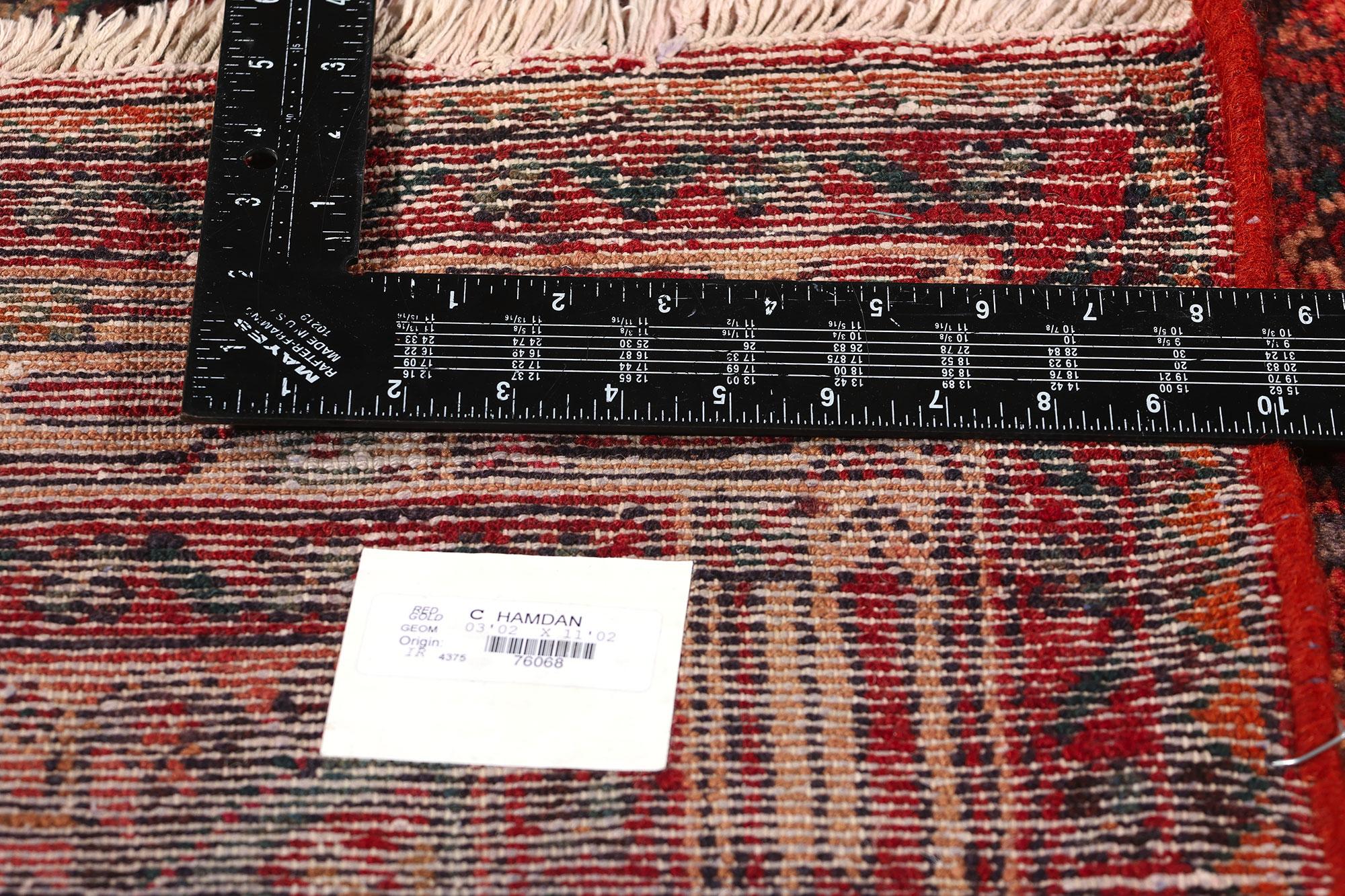 Wool Vintage Persian Hamadan Rug Carpet Runner For Sale