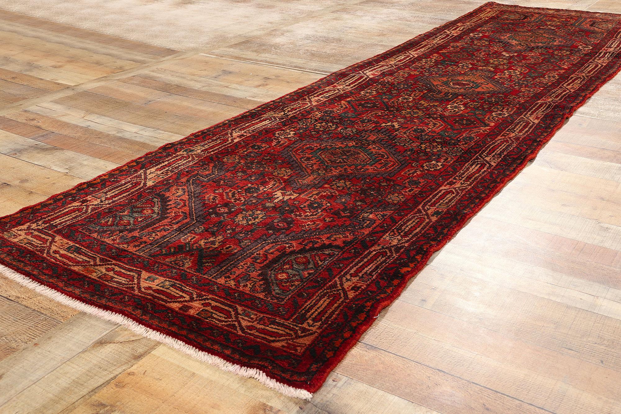 Vintage Persian Hamadan Rug Carpet Runner For Sale 1