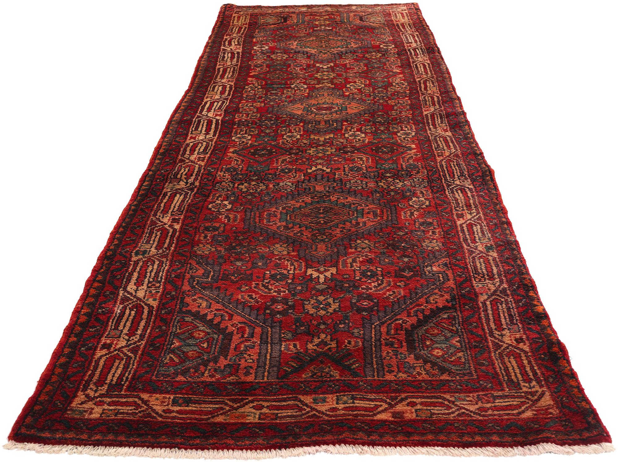 Tribal Tapis persan Hamadan vintage en vente