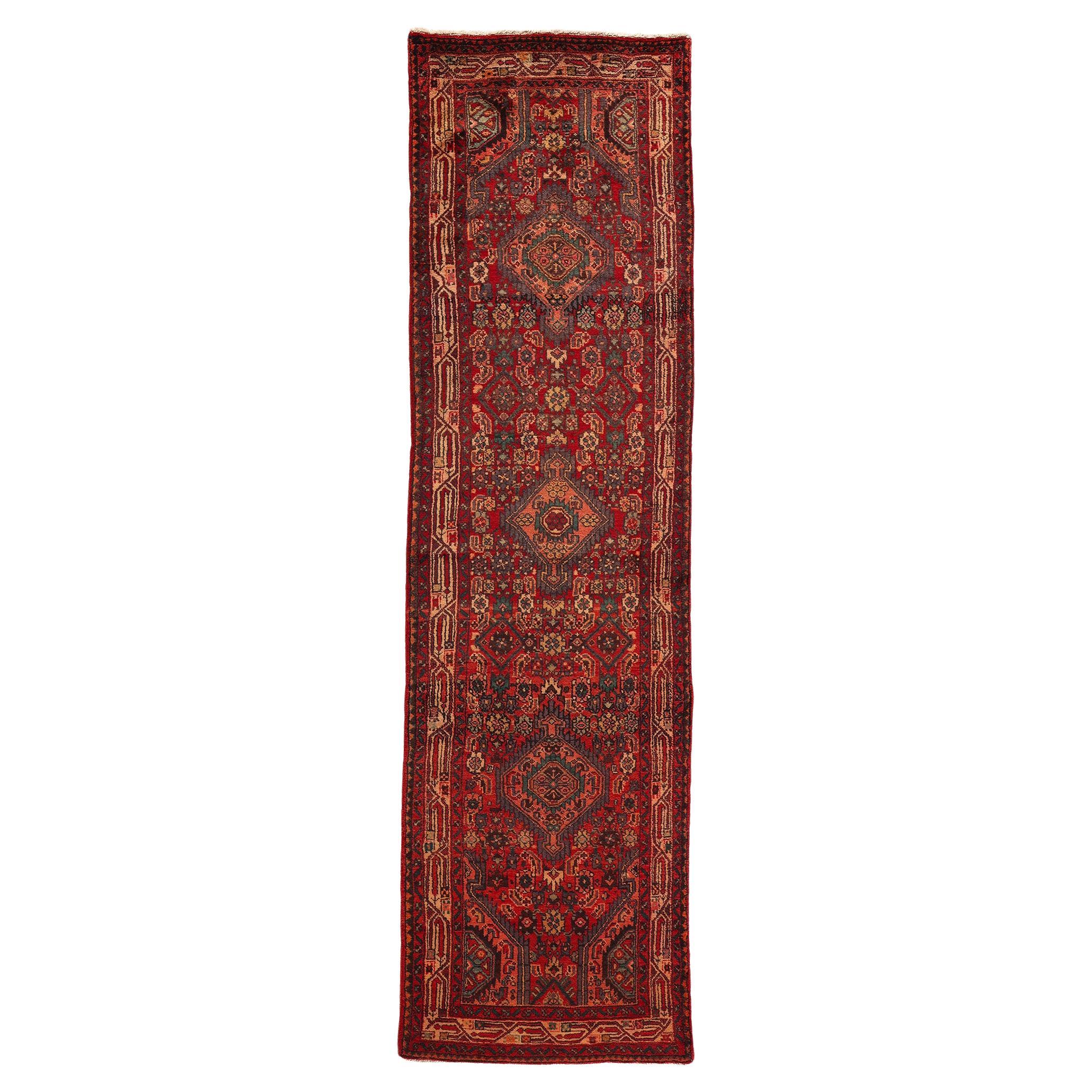 Vintage Persian Hamadan Rug Carpet Runner For Sale