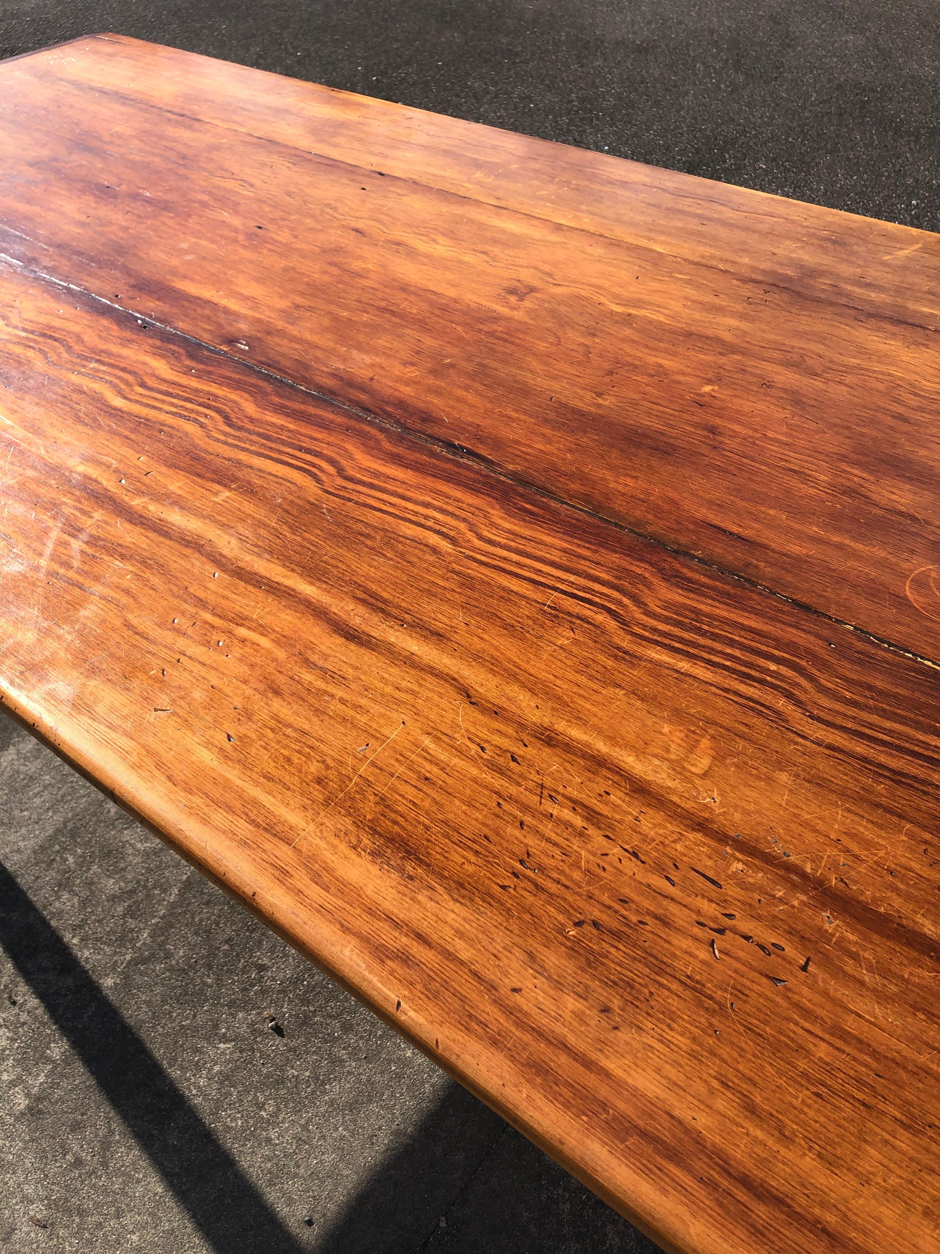 Late 20th Century Warm and Welcoming Maine Rustic Pine Farm Table