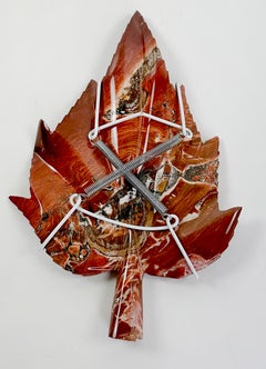 Leaf Carved and Polished from Warm Chestnut Jasper