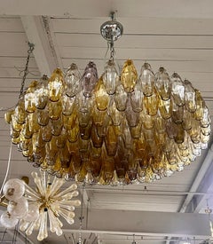 Warm Colored Murano Glass Polyhedral Chandelier by Alberto Donà
