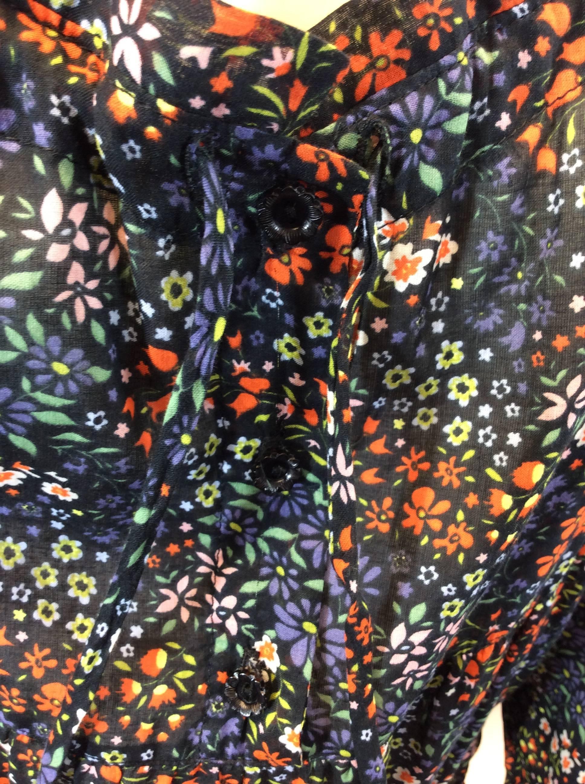 Warm Floral Cotton Jumpsuit With Lace Detail NWT For Sale 1
