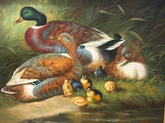 Warm Hearted Painting of Duck Family with Adorable Chicks