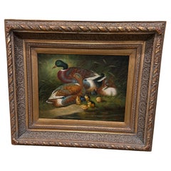 Warm Hearted Painting of Duck Family with Adorable Chicks