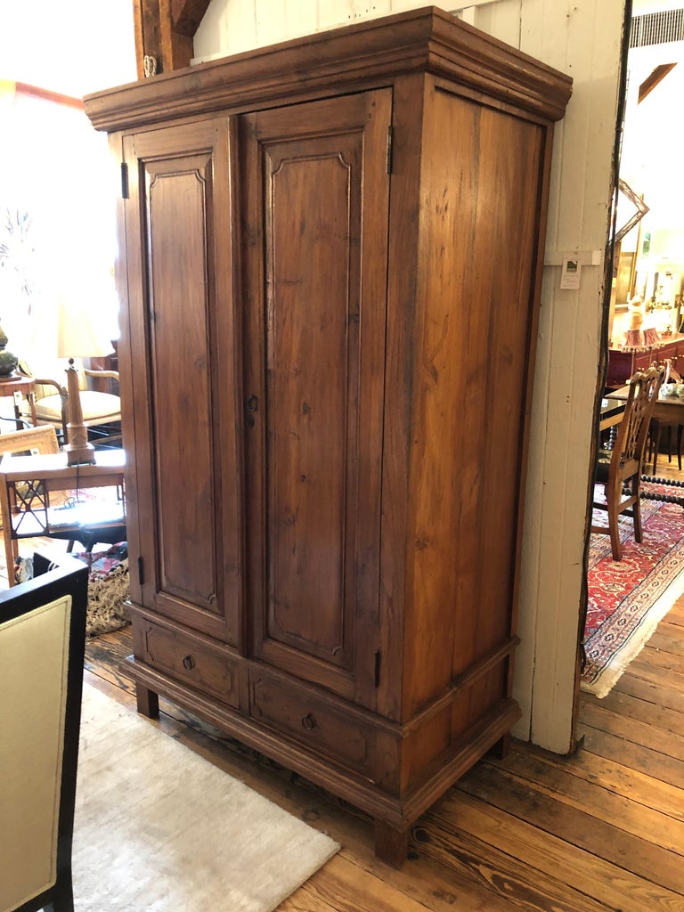 Warm Large Character Rich Vintage Vermont Pine Armoire at 1stDibs