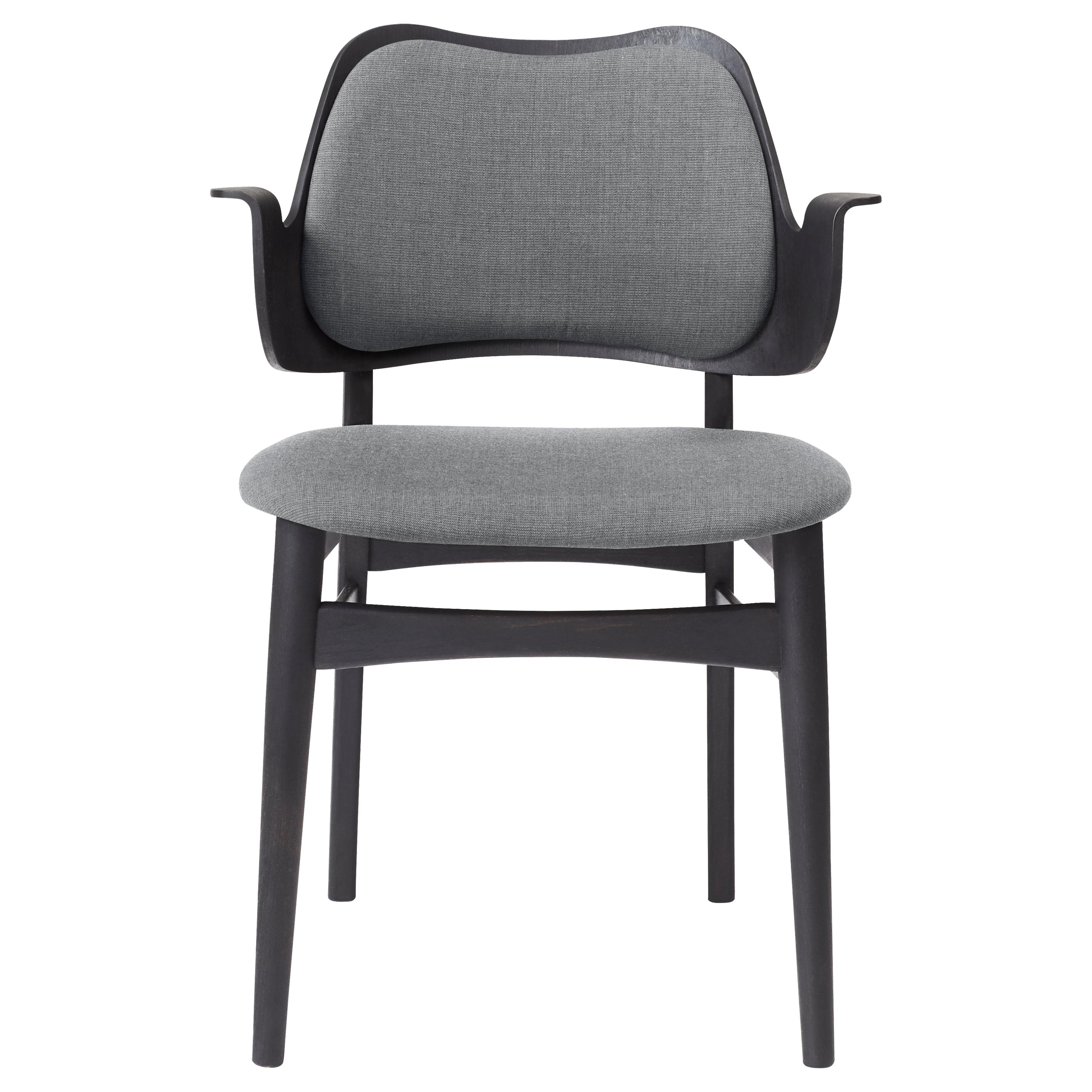 Warm Nordic Gesture Monochrome Fully Upholstered Chair in Black, by Hans Olsen